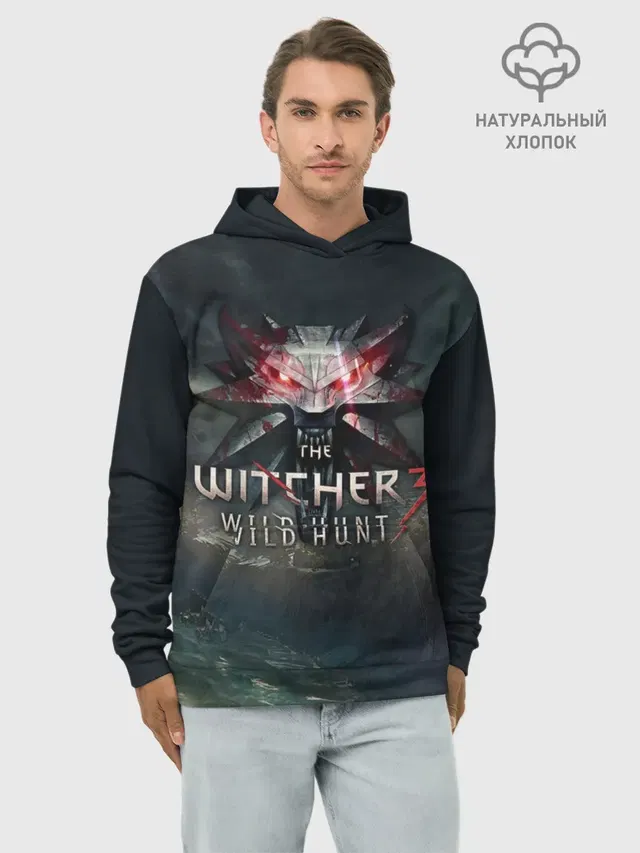 Худи мужской базовый хлопок с принтом «The Witcher III — The Witcher 3: Wild Hunt»