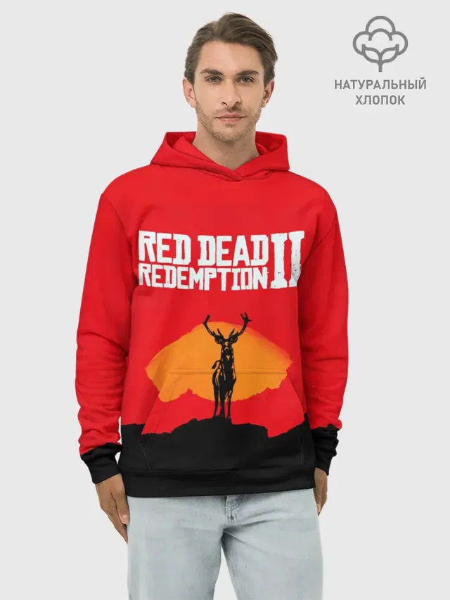 Худи мужской базовый хлопок с принтом «Red Dead Redemption — RDR2»