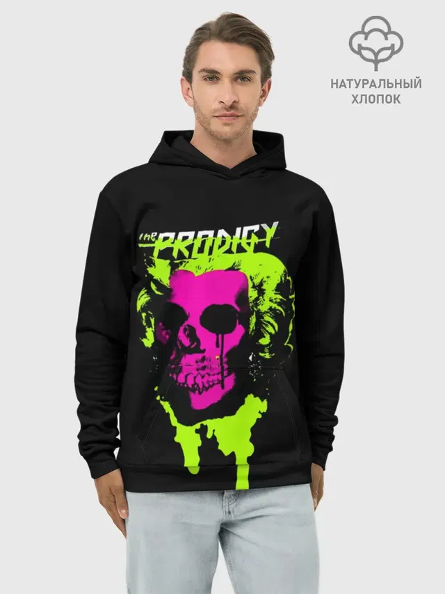Худи мужской базовый хлопок с принтом «Skull — The Prodigy»