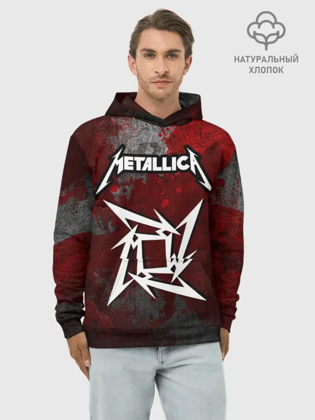 Худи мужской базовый хлопок с принтом «Metallica»