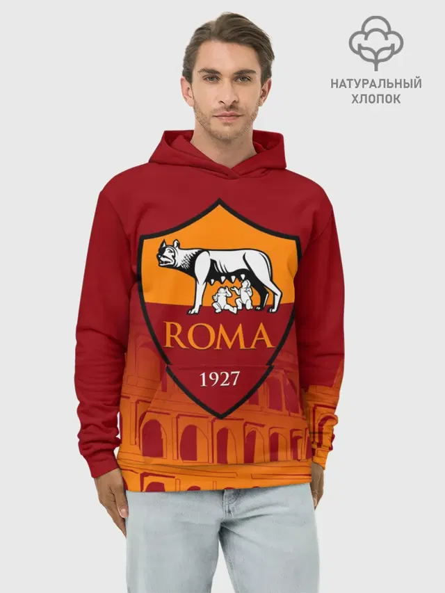 Худи мужской базовый хлопок с принтом «Roma»