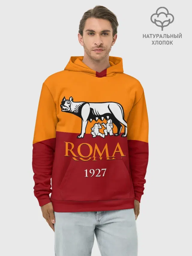 Худи мужской базовый хлопок с принтом «Roma»