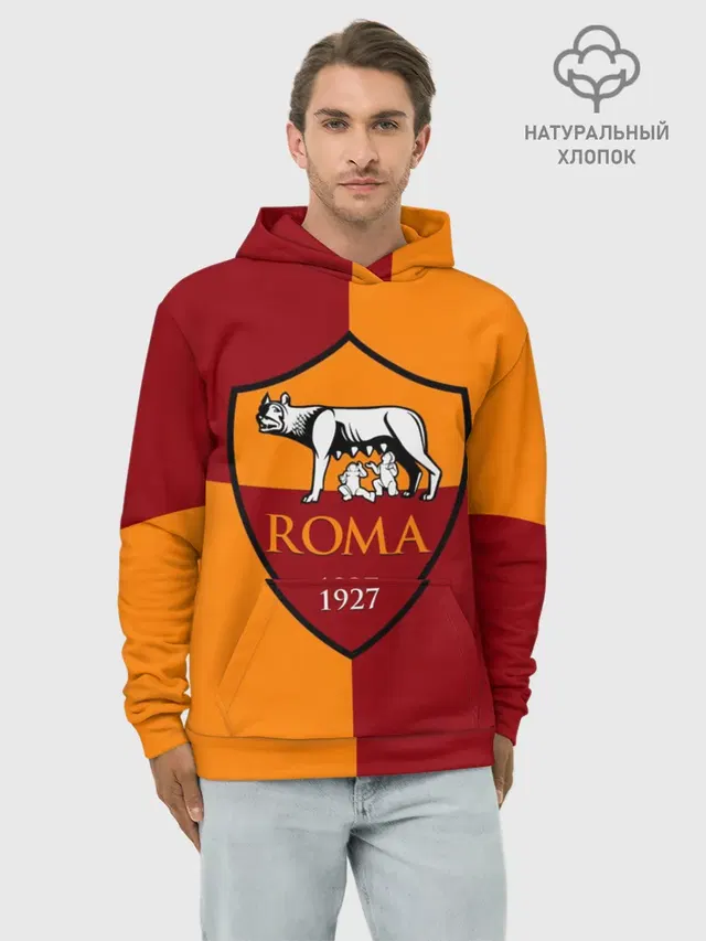Худи мужской базовый хлопок с принтом «Roma»