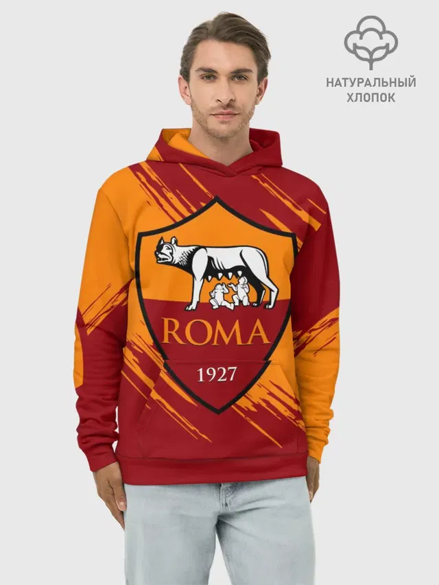 Худи мужской базовый хлопок с принтом «Roma»