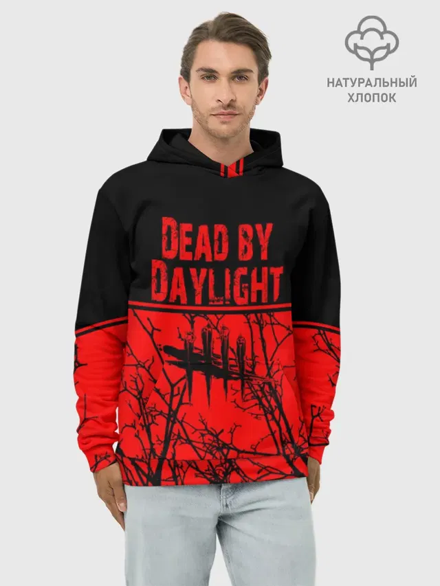 Худи мужской базовый хлопок с принтом «Tree branches»