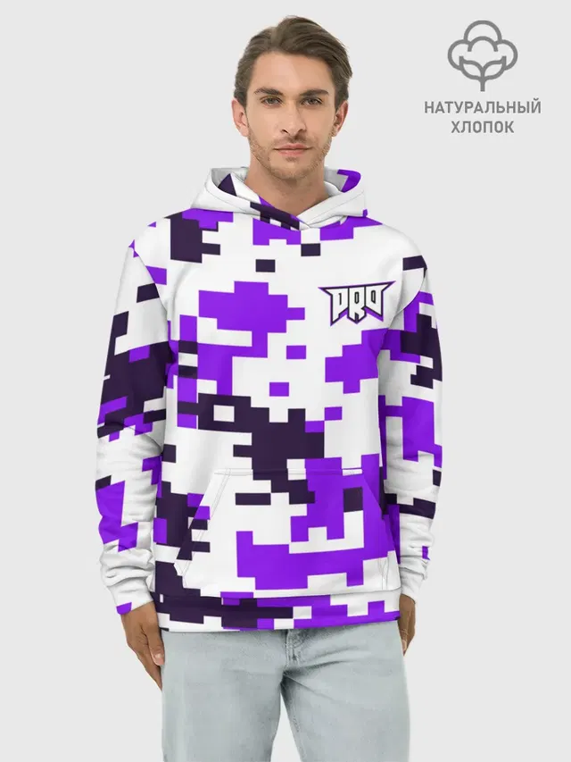 Худи мужской базовый хлопок с принтом «digital camouflage»