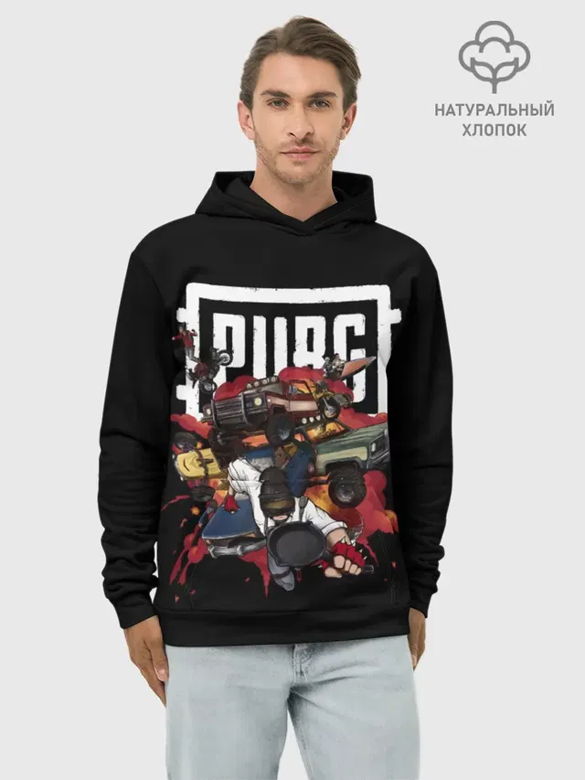 Худи мужской базовый хлопок с принтом «ПАБГ — PUBG fan art»
