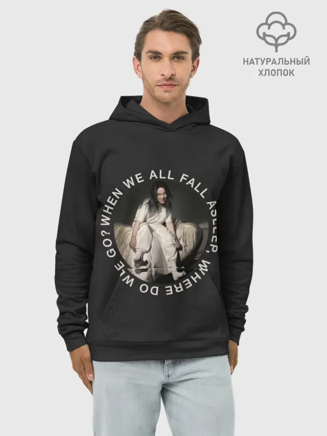 Худи мужской базовый хлопок с принтом «Billie Eilish»