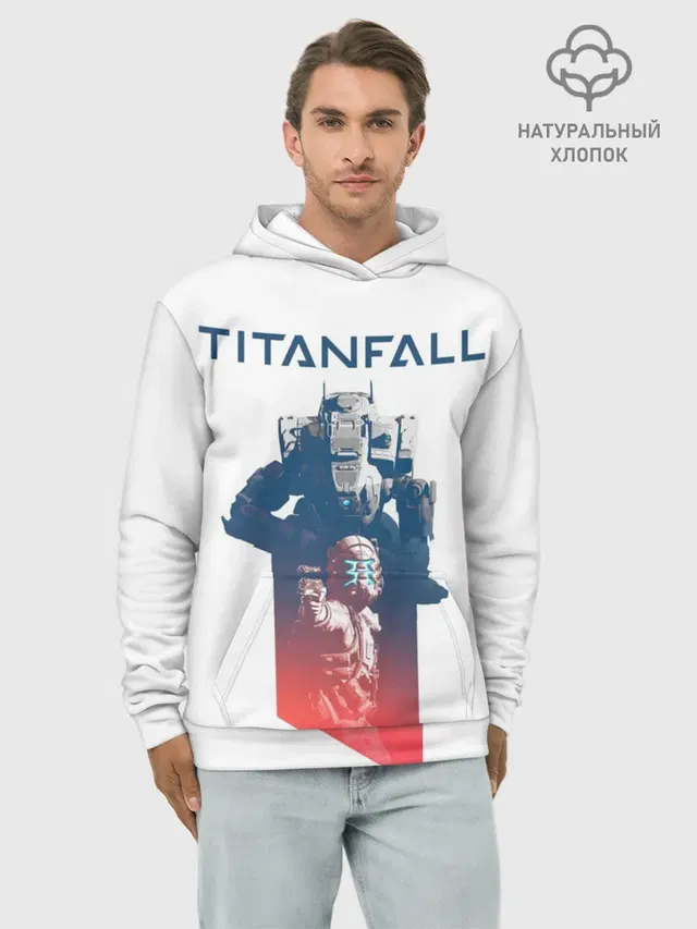 Худи мужской базовый хлопок с принтом «Titanfall»