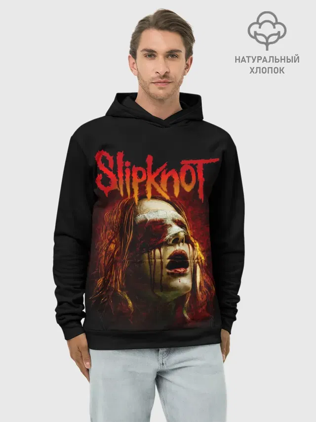 Худи мужской базовый хлопок с принтом «horror»
