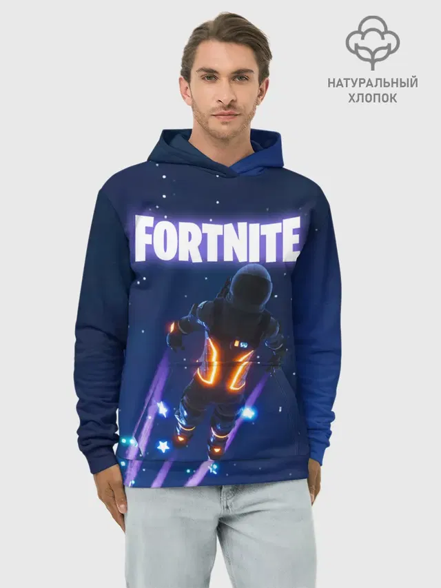 Худи мужской базовый хлопок с принтом «Фортнайт — Dark Voyager Fortnite»