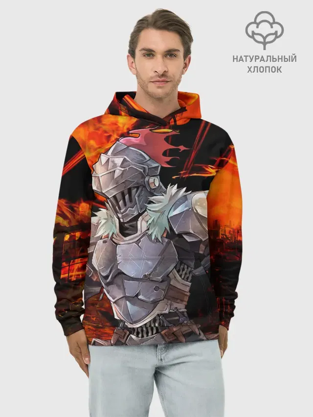 Худи мужской базовый хлопок с принтом «Goblin Slayer 2»