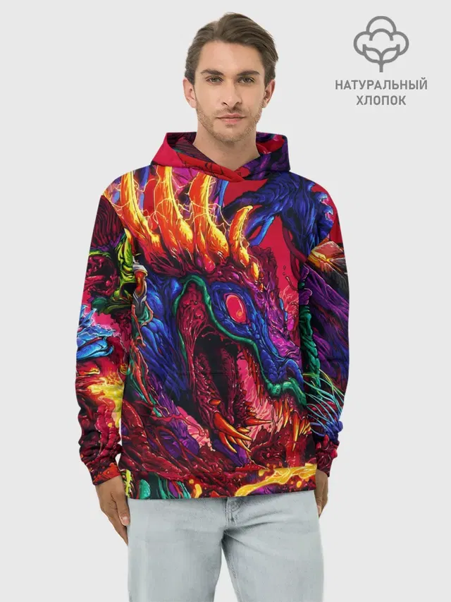 Худи мужской базовый хлопок с принтом «Counter-Strike — Hyper Beast»