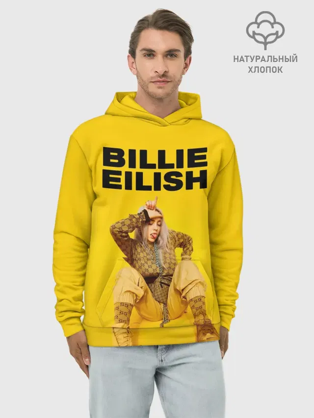 Худи мужской базовый хлопок с принтом «Billie Eilish»
