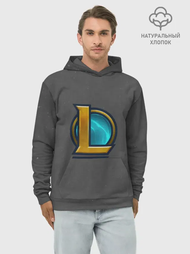Худи мужской базовый хлопок с принтом «Letter L»