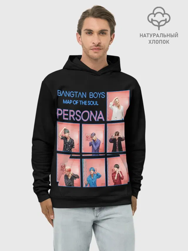 Худи мужской базовый хлопок с принтом «BTS — BTS Lifestyle»
