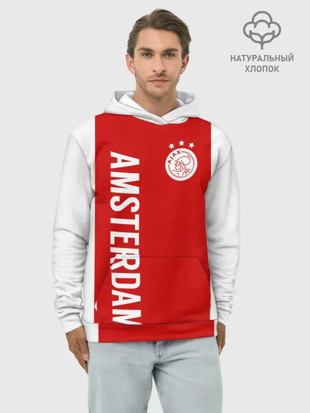 Худи мужской базовый хлопок с принтом «Ajax — Аякс»