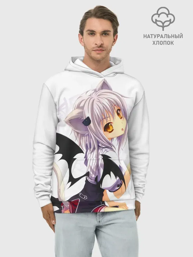 Худи мужской базовый хлопок с принтом «Демоны старшей школы — High School DxD, Конэко»