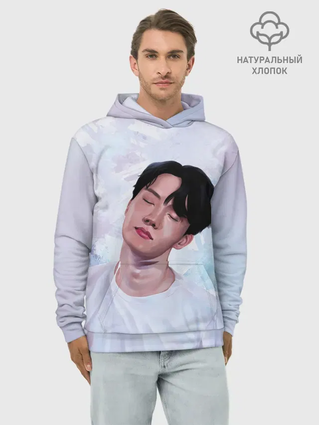 Худи мужской базовый хлопок с принтом «BTS»