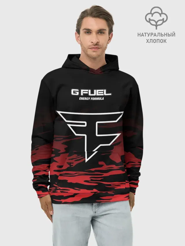 Худи мужской базовый хлопок с принтом «Counter-Strike — Faze clan - Jersey pro 2019»