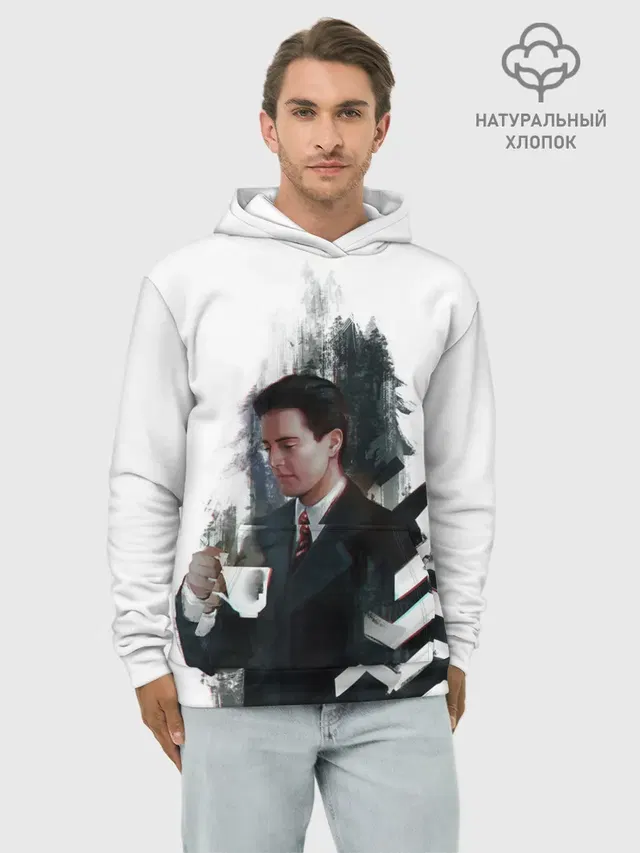 Худи мужской базовый хлопок с принтом «Дейл Купер — Twin Peaks»