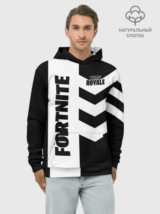 Худи мужской базовый хлопок с принтом «Фортнайт — Fortnite Battle Royale»