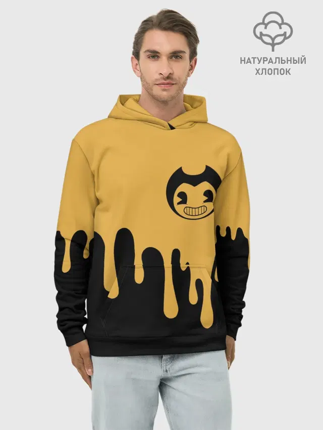 Худи мужской базовый хлопок с принтом «Bendy and the ink machine»