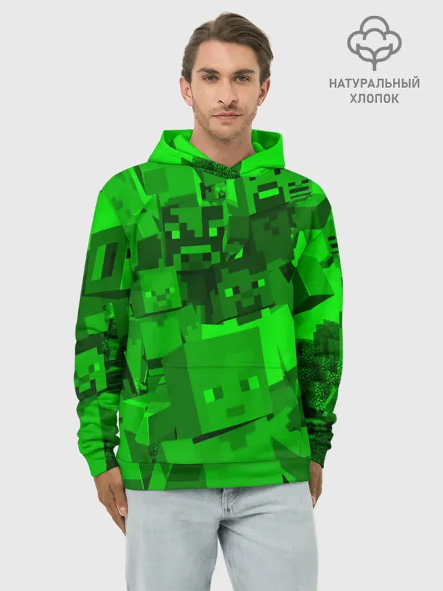 Худи мужской базовый хлопок с принтом «Майнкрафт — MINECRAFT GAME»