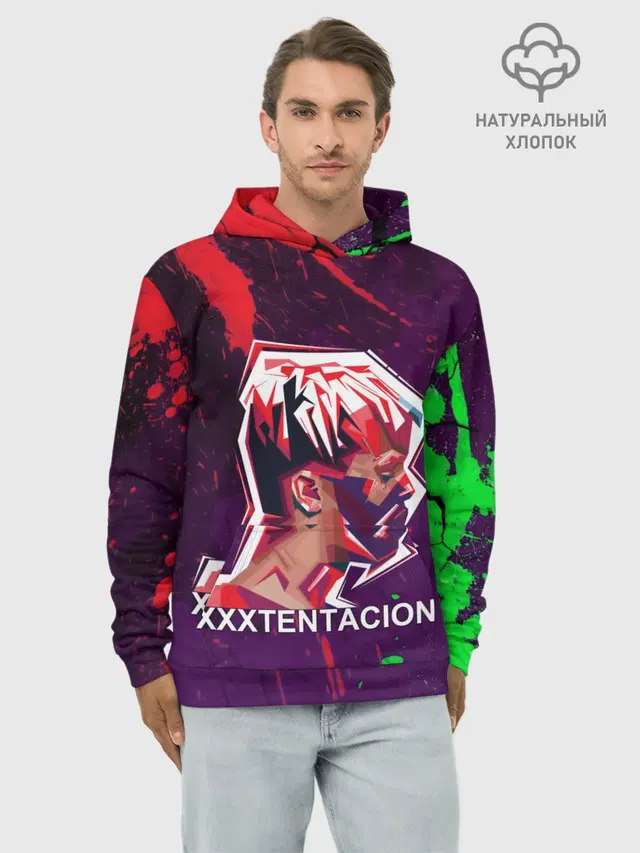 Худи мужской базовый хлопок с принтом «XXXtentacion»