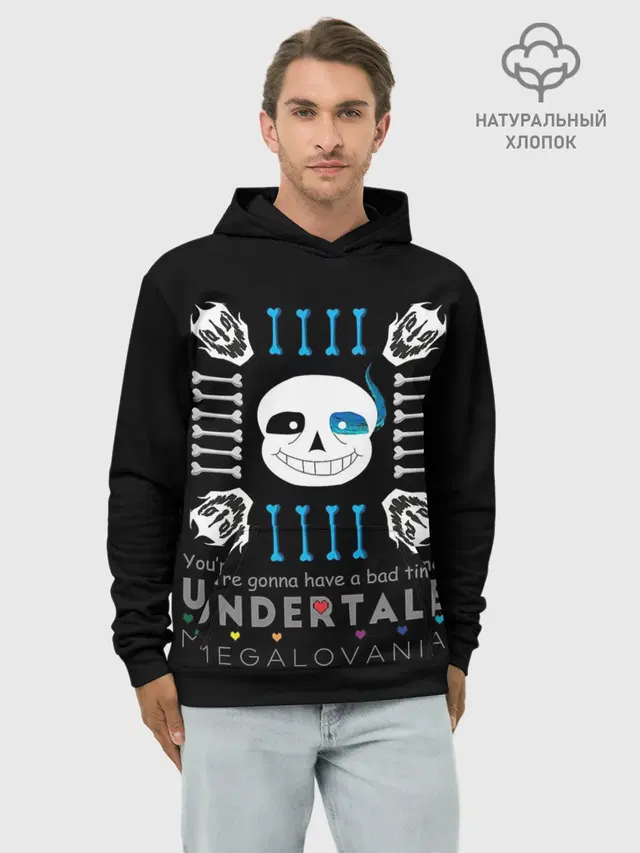 Худи мужской базовый хлопок с принтом «Megalovania»