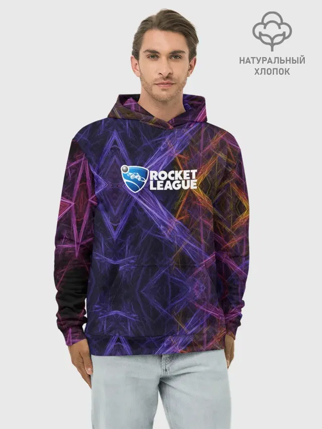 Худи мужской базовый хлопок с принтом «Rocket League»