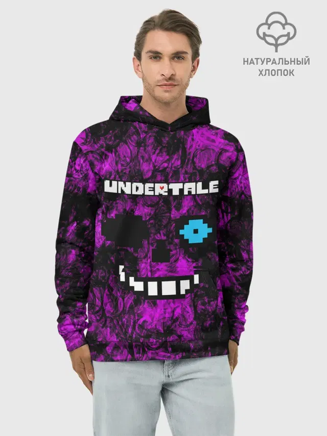 Худи мужской базовый хлопок с принтом «Undertale Sans.»