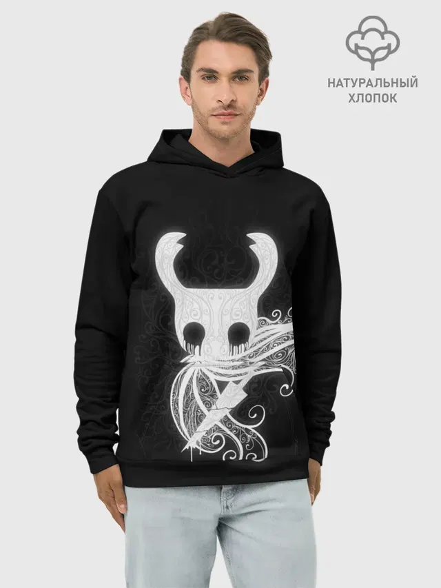Худи мужской базовый хлопок с принтом «Hollow Knight»