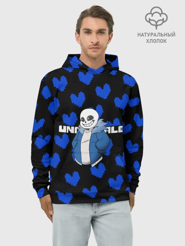 Худи мужской базовый хлопок с принтом «Undertale game»