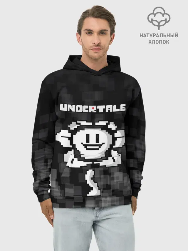 Худи мужской базовый хлопок с принтом «Pixel art»