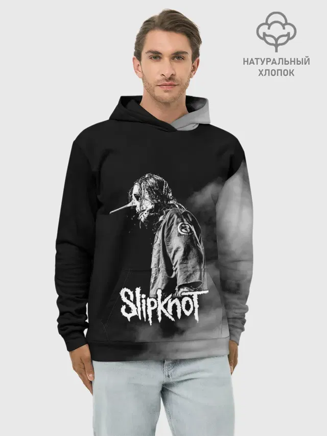 Худи мужской базовый хлопок с принтом «Smoke»