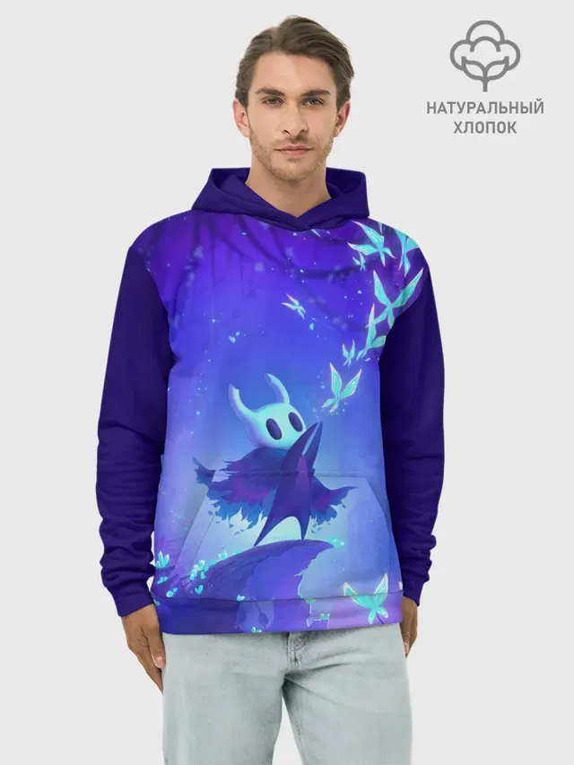 Худи мужской базовый хлопок с принтом «Hollow Knight»