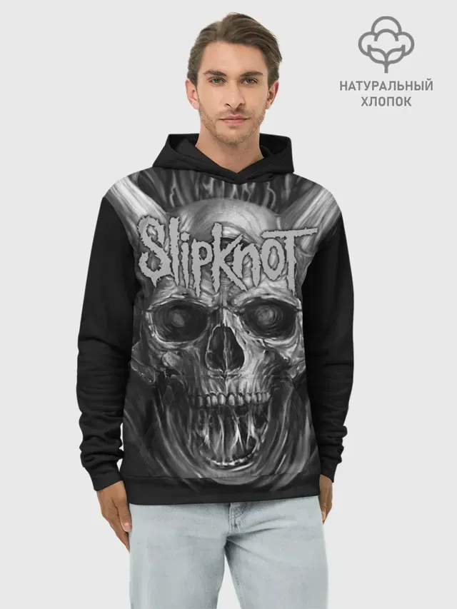 Худи мужской базовый хлопок с принтом «Slipknot band»