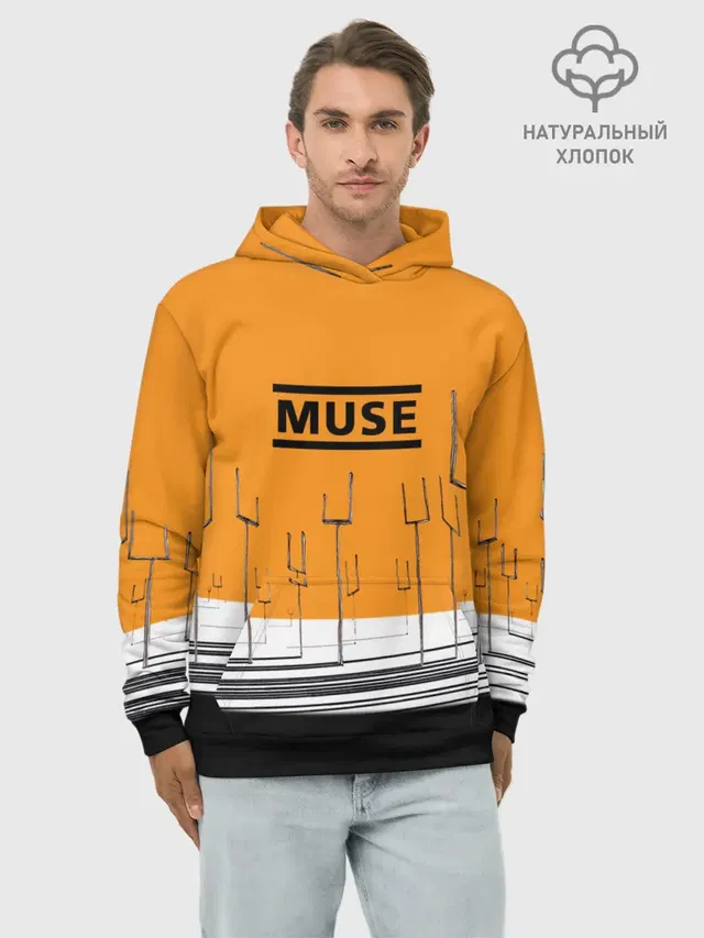 Худи мужской базовый хлопок с принтом «Muse»