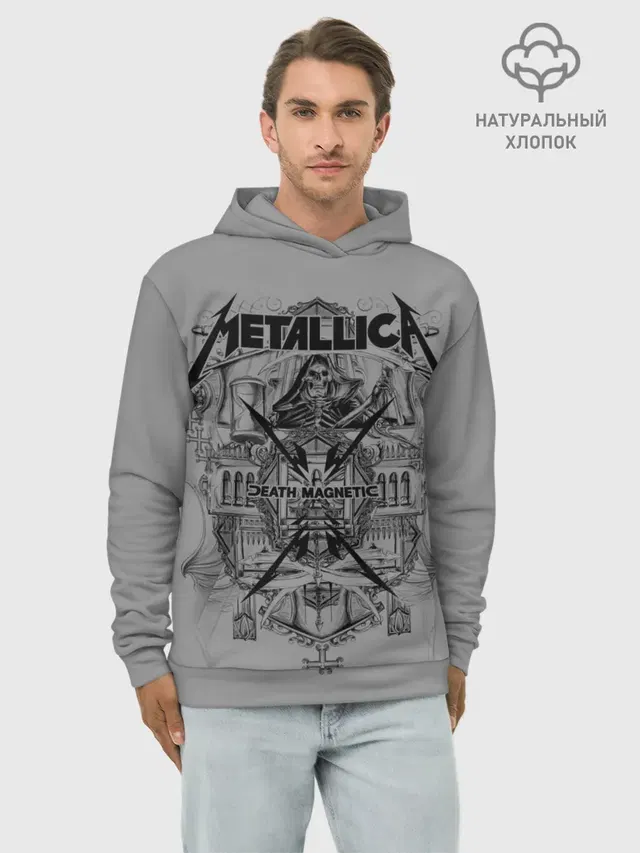 Худи мужской базовый хлопок с принтом «Metallica»