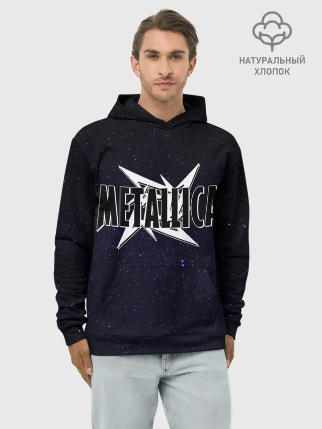 Худи мужской базовый хлопок с принтом «Metallica»