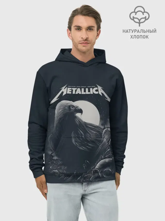 Худи мужской базовый хлопок с принтом «Metallica»