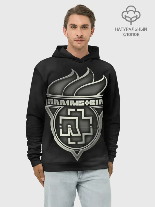 Худи мужской базовый хлопок с принтом «Rammstein»