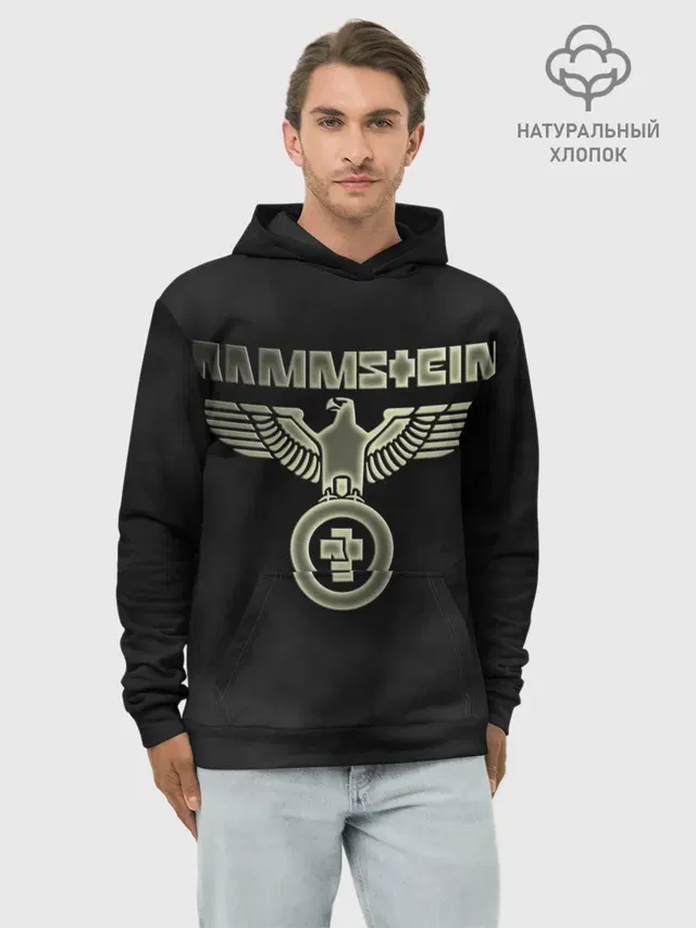 Худи мужской базовый хлопок с принтом «Rammstein»