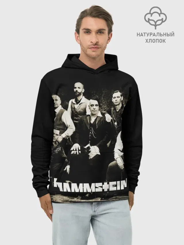 Худи мужской базовый хлопок с принтом «Rammstein»