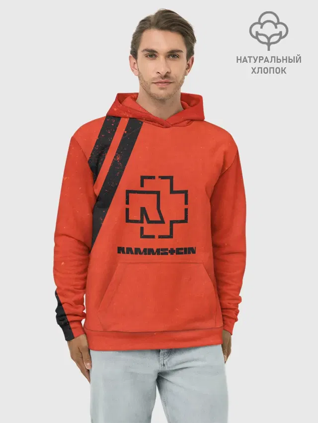 Худи мужской базовый хлопок с принтом «Rammstein»