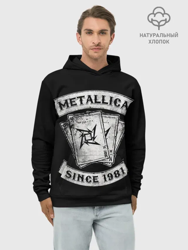Худи мужской базовый хлопок с принтом «Metallica»