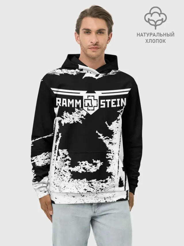 Худи мужской базовый хлопок с принтом «Rammstein»