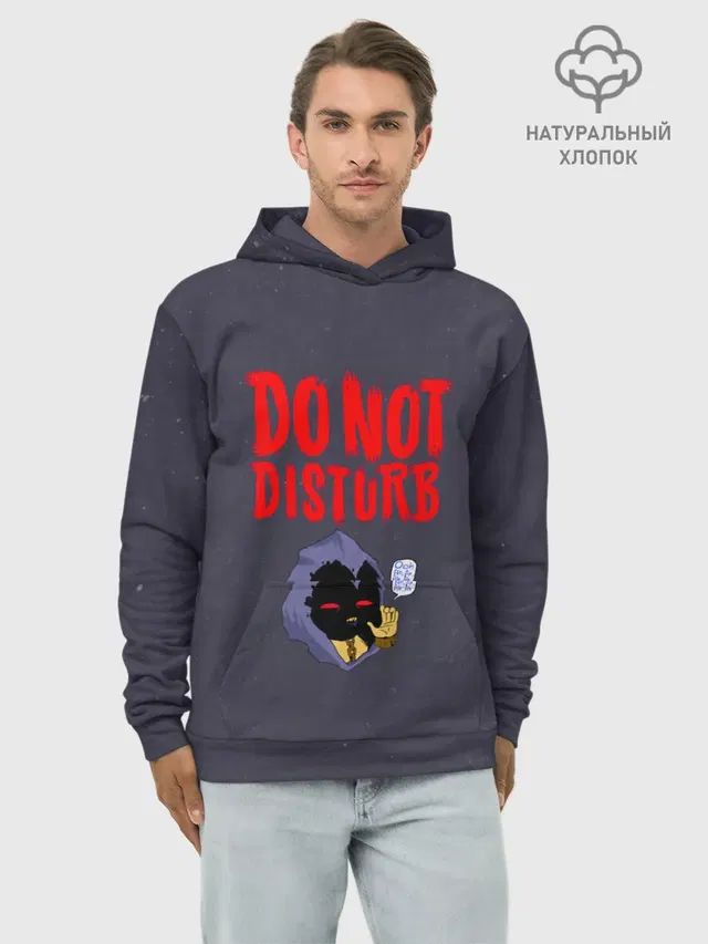 Худи мужской базовый хлопок с принтом «Disturbed — Do not disturb»