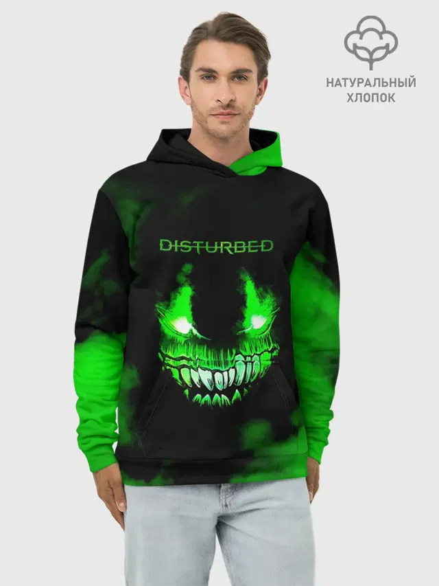 Худи мужской базовый хлопок с принтом «Disturbed»